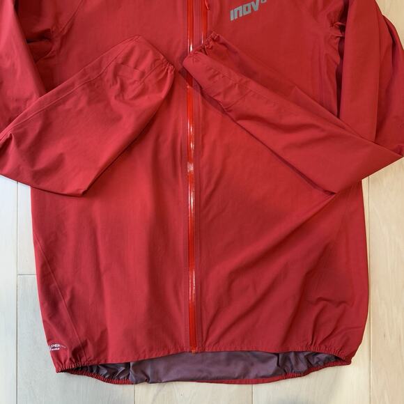 Inov8 Pertex Ultralight Jacket Large Red Full Zip Hooded Waterproof Outerwear - Picture 5 of 9